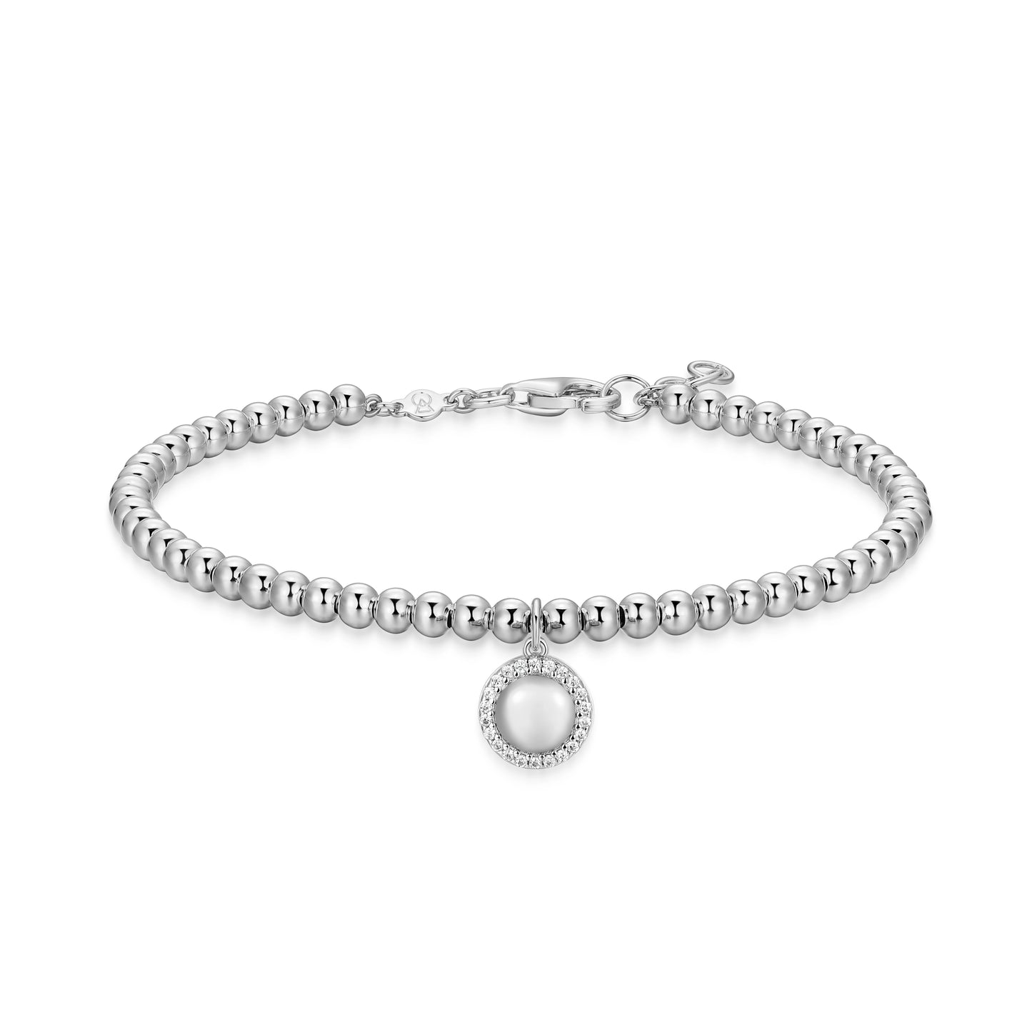 Rondelle Lab-Created Diamond Rhodium Plated Earrings