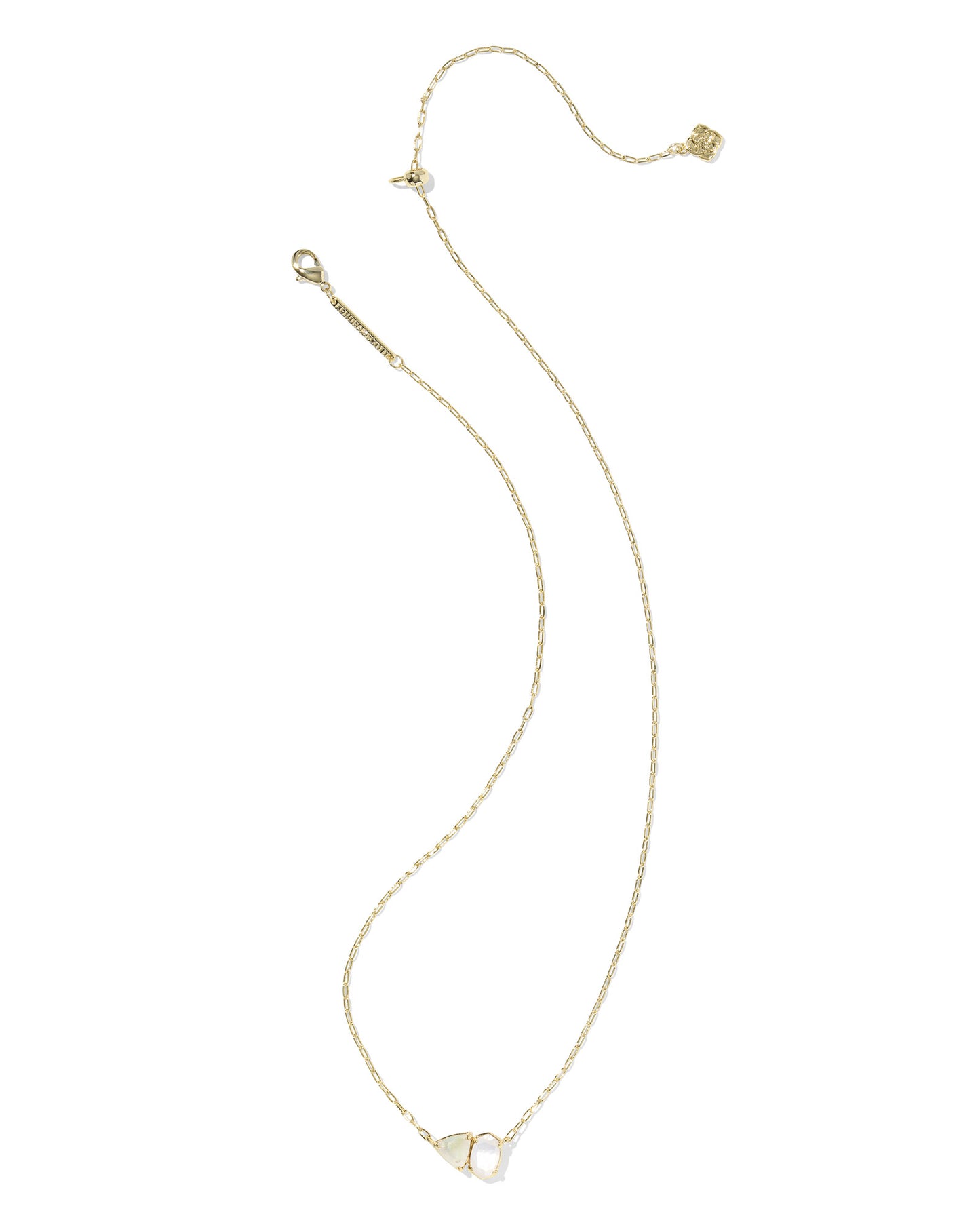 Tatum Short Pendant Necklace Gold Neutral Mix