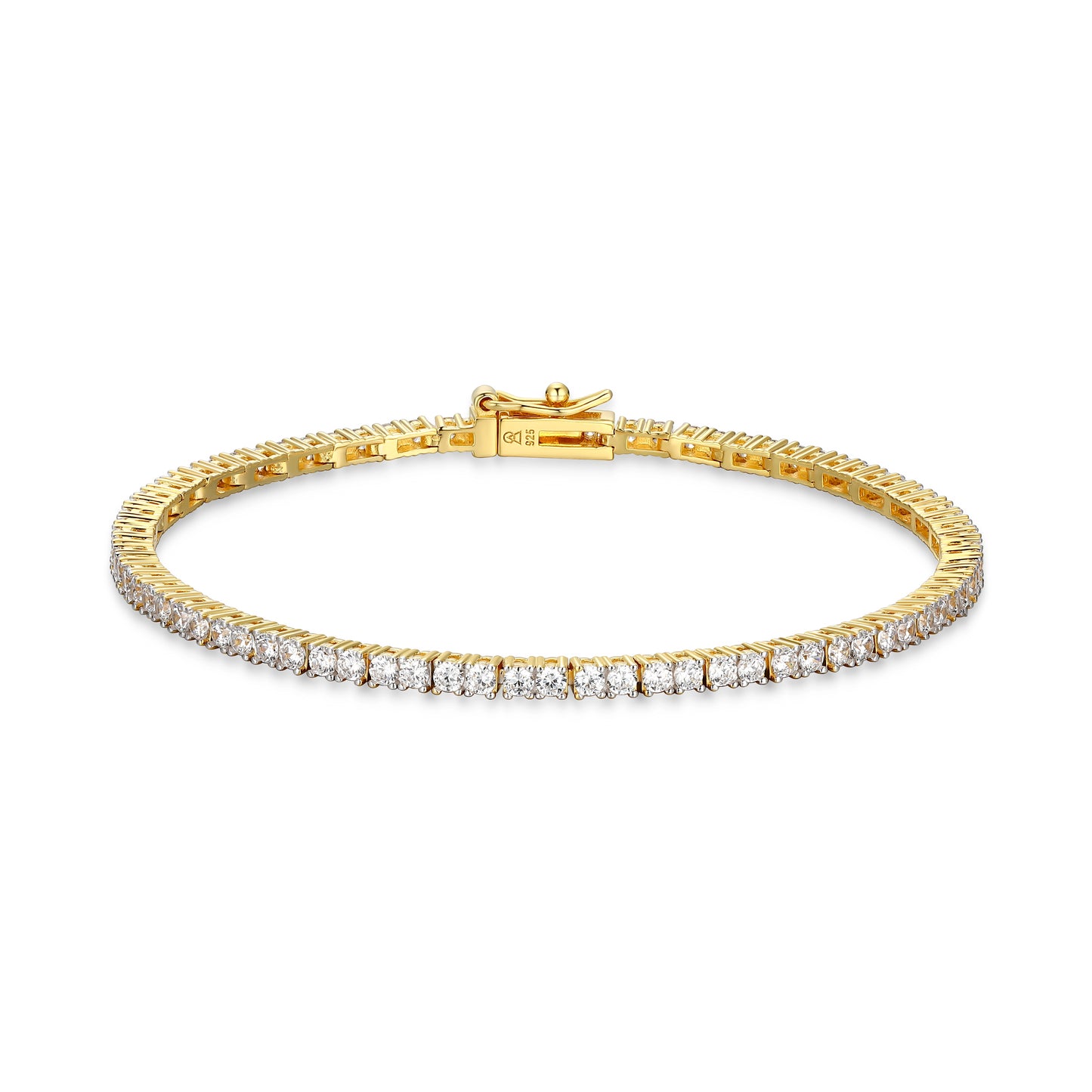 Beaded Lab-Created Diamond Yellow Gold And Rhodium Plated Bracelet