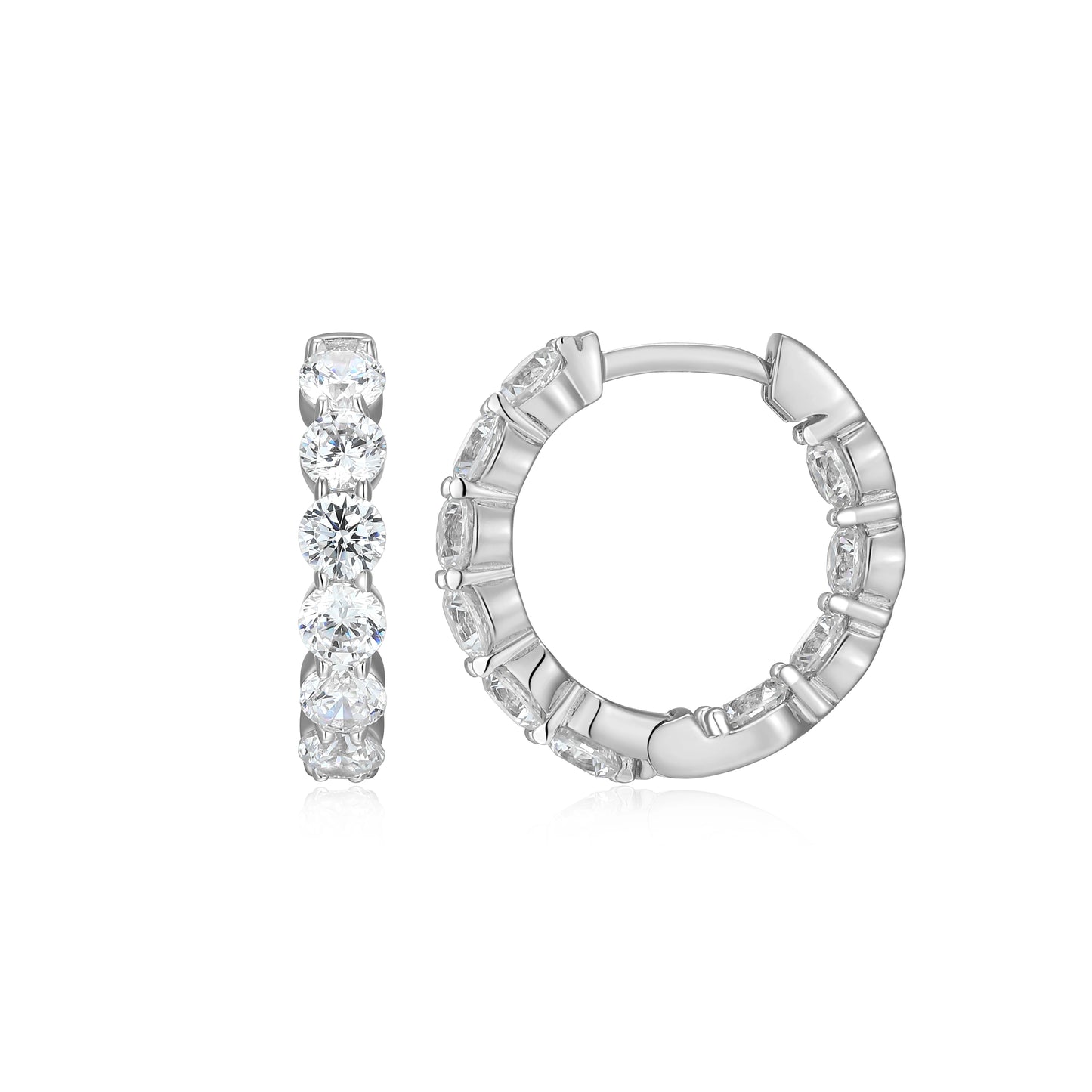 Id Lab-Created Diamond Rhodium Plated Necklace