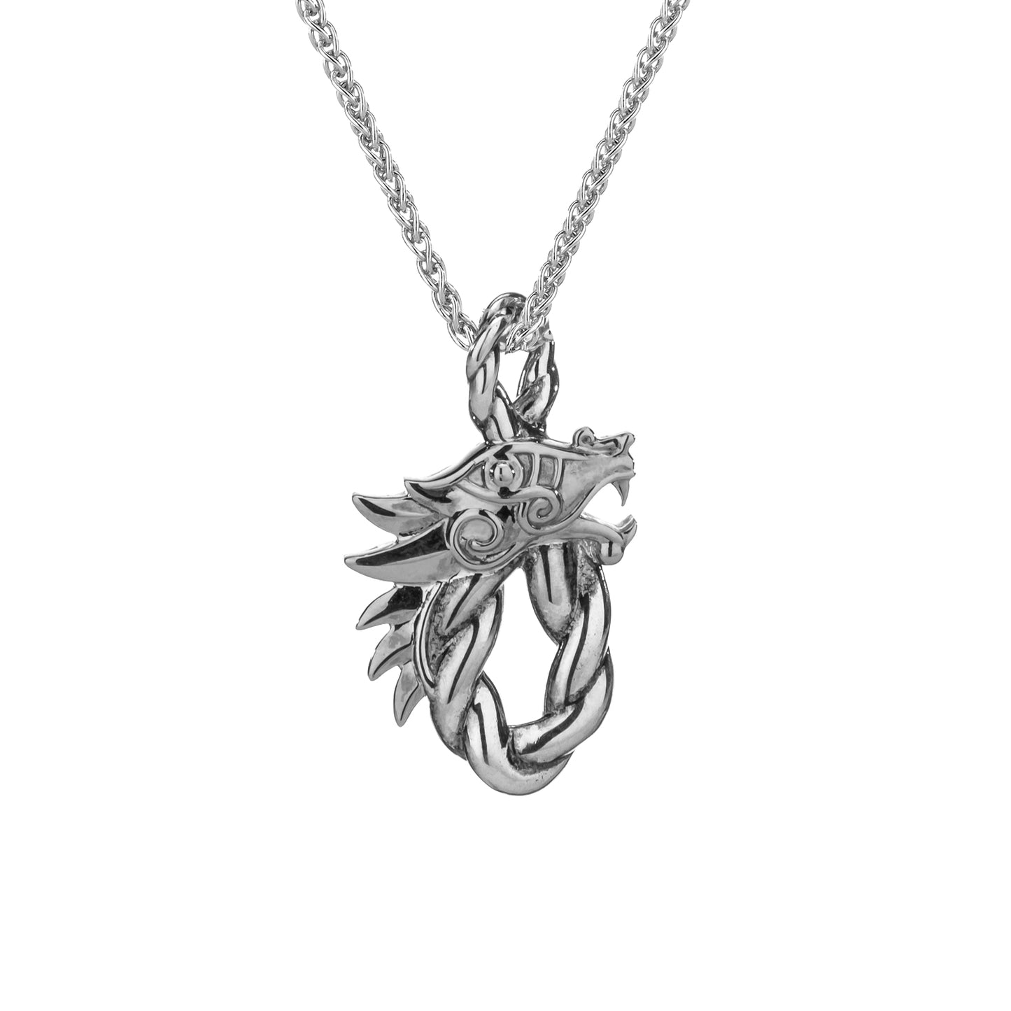 Keith Jack Sterling Silver Oxidized Oval Head Dragon Pendant