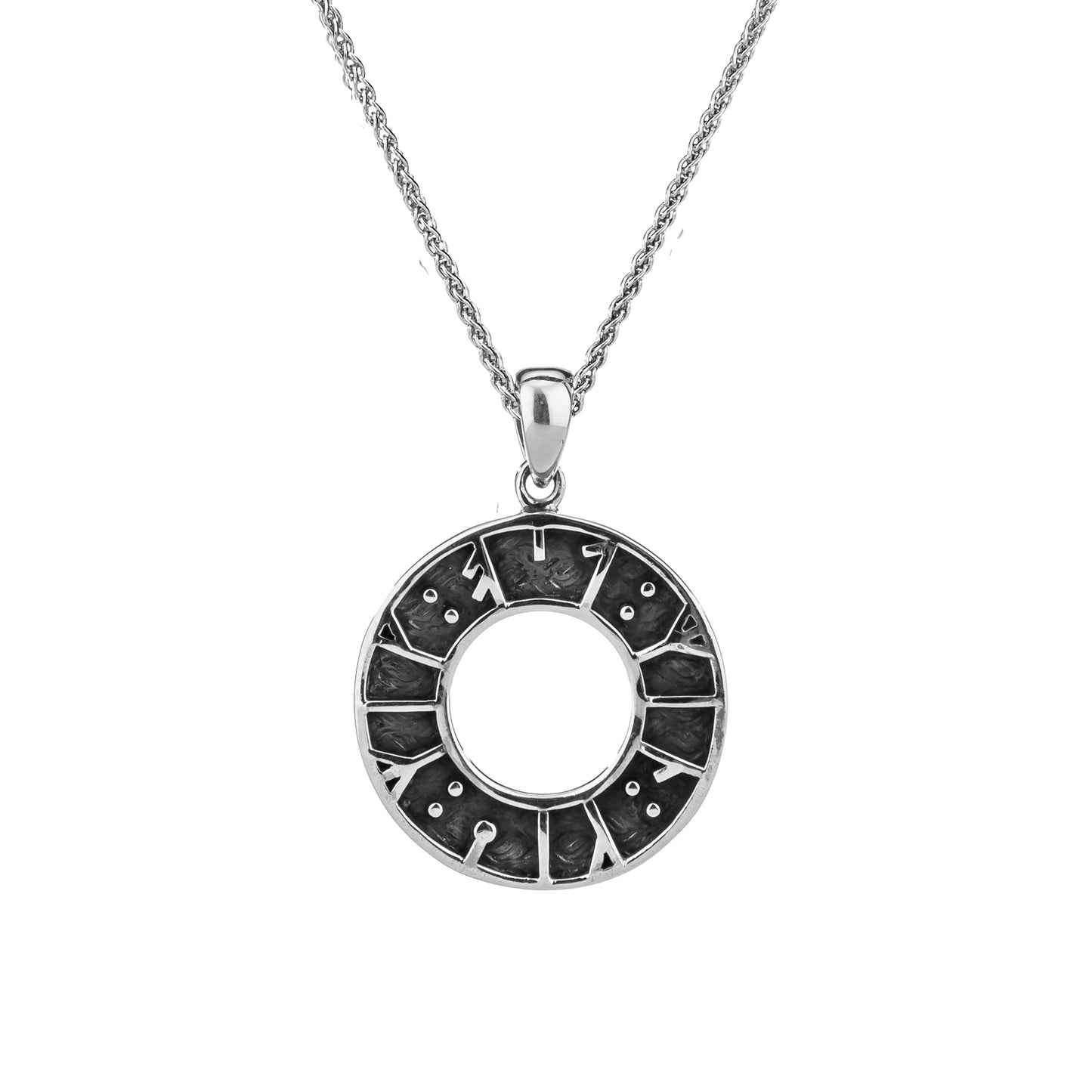 Keith Jack Sterling Silver Oxidized Viking Rune Pendant.."My Love, Kiss Me"