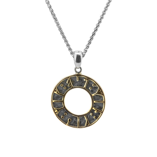 Keith Jack Sterling Silver Oxidized + 10k Oxidized Viking Rune Pendant.."My Love, Kiss Me"