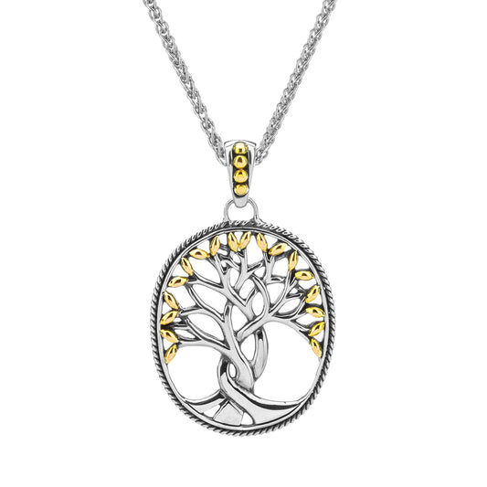 Keith Jack Sterling Silver + 18k Tree of Life Pendant