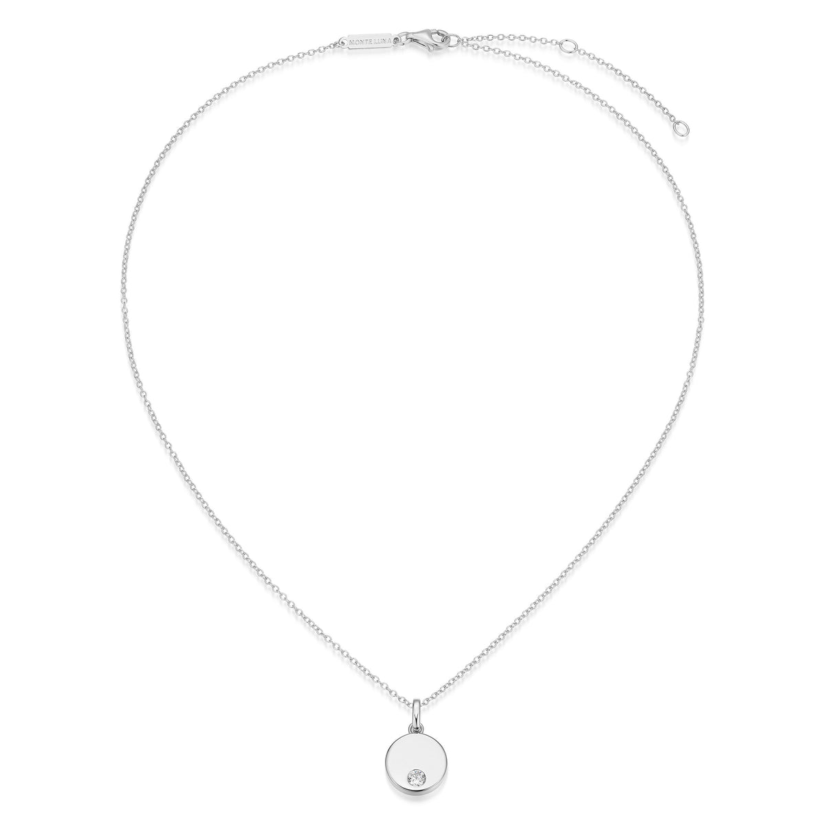 STERLING SILVER RHODIUM PLATED PEND & 0.2100CTW LAB GROWN DIAMOND-1-21PT(F/C G-H/SI) #025 FORZATINA CABLE CHAIN 16" EXT 2"