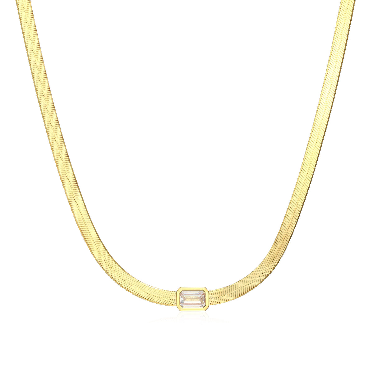14K YELLOW GOLD PLATED STERLING SILVER NECKLACE 0.6600CTW LAB GROWN DIAMOND-1-EM 66PT(F/C G-H/SI) 3.4*0.4MM FLAT CHAIN 17" EXT 2"