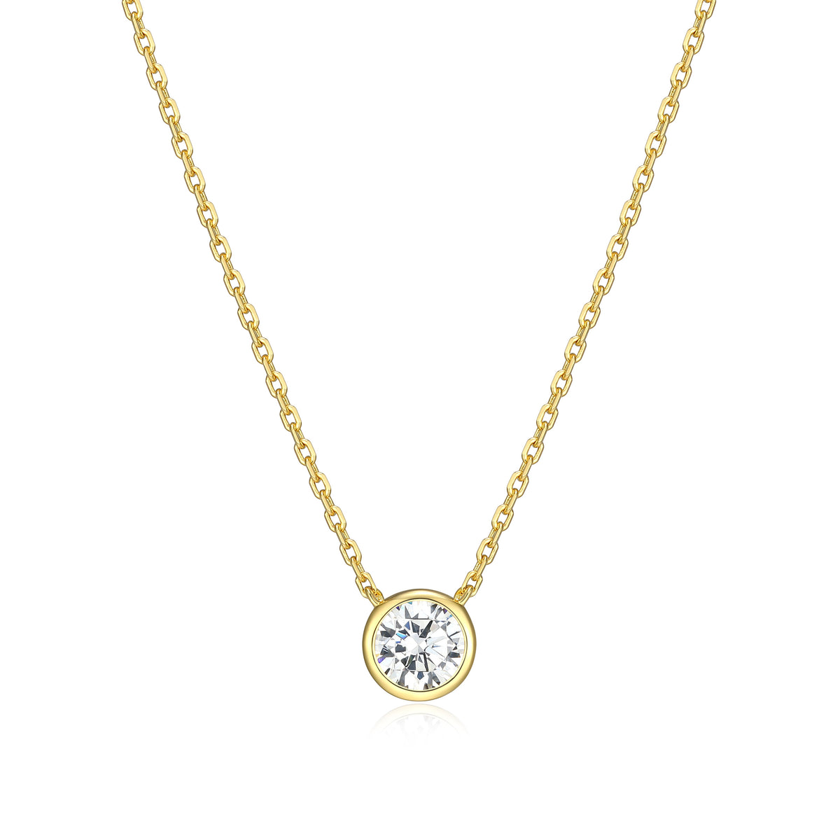 14K YELLOW GOLD PLATED STERLING SILVER NECKLACE 0.5000CTW LAB GROWN DIAMOND-1-50PT(F/C G-H/SI) 1.0*1.55MM FACETED CROSSED DIAMOND CUT CABLE CHAIN 17" EXT 2"