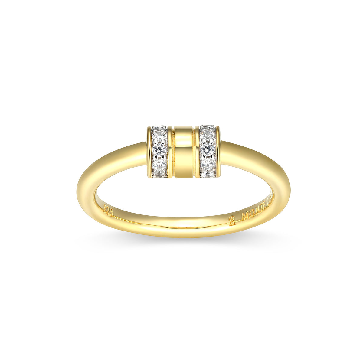 STERLING SILVER YELLOW GOLD AND RHODIUM PLATED RING & 0.1200CTW LAB GROWN DIAMOND-12-1PT(F/C G-H/SI) #7