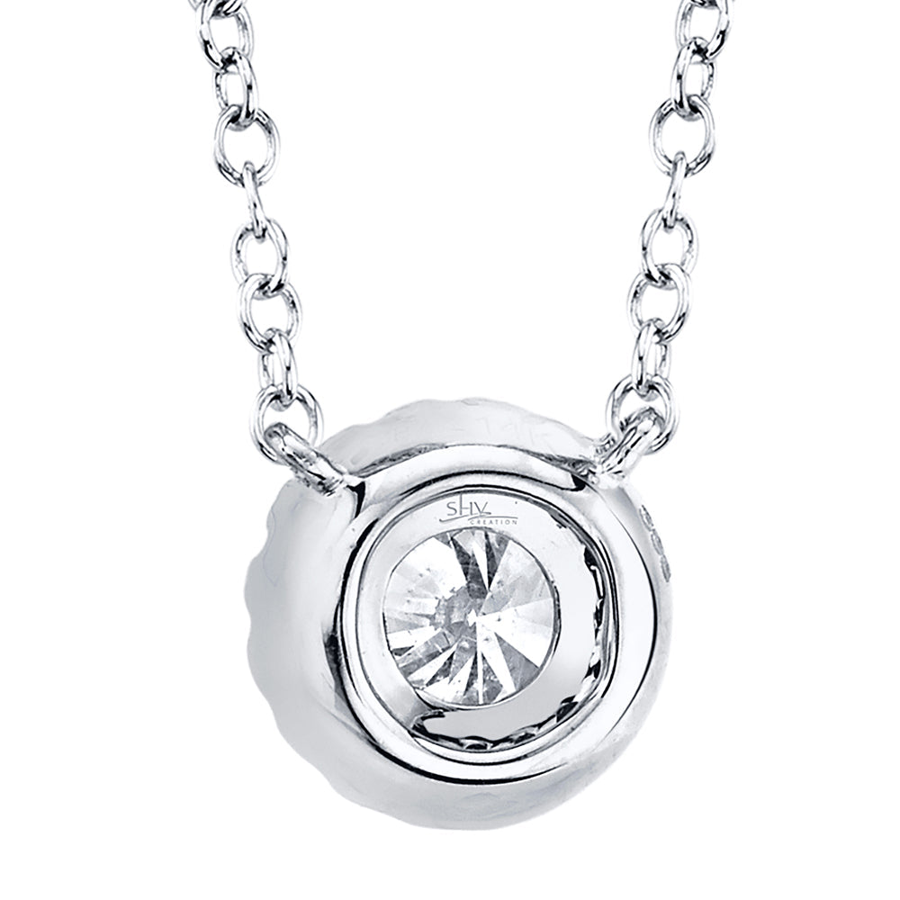 0.20CT-CTR(ROUND) 0.05CT-SIDE 14K W/G DIAMOND NECKLACE