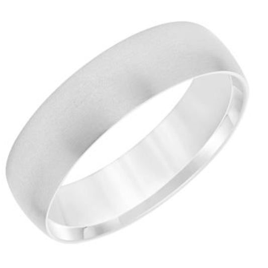 Frederick Goldman 6mm Width Comfort Fit Band with Brushed Finish and Flat Edge