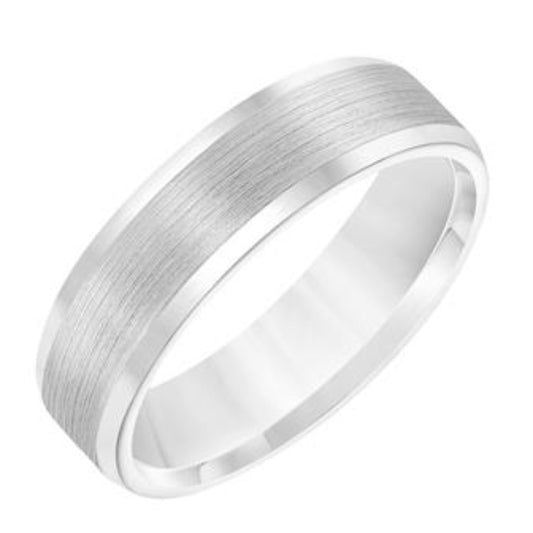 Frederick Goldman Comfort Fit Wedding Band with Bevel Edge and Satin Finish