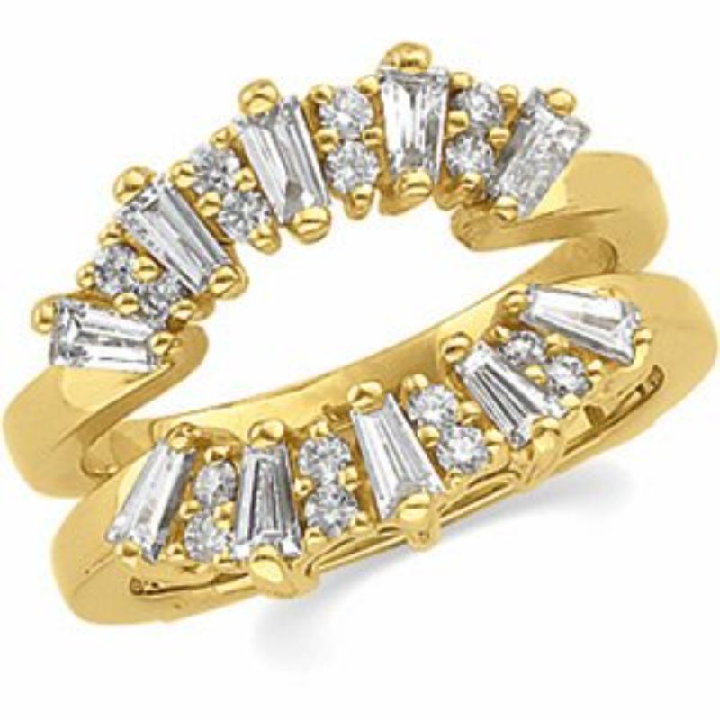 14K Yellow 9/10 CTW Natural Diamond Ring Guard