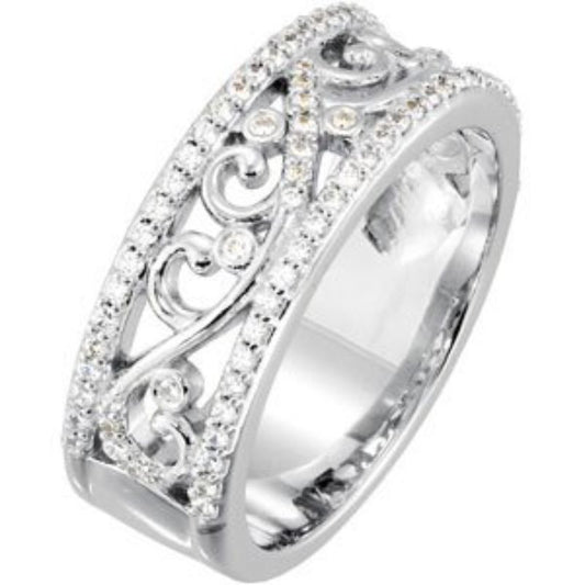 14K White 1/3 CTW Natural Diamond Anniversary Band