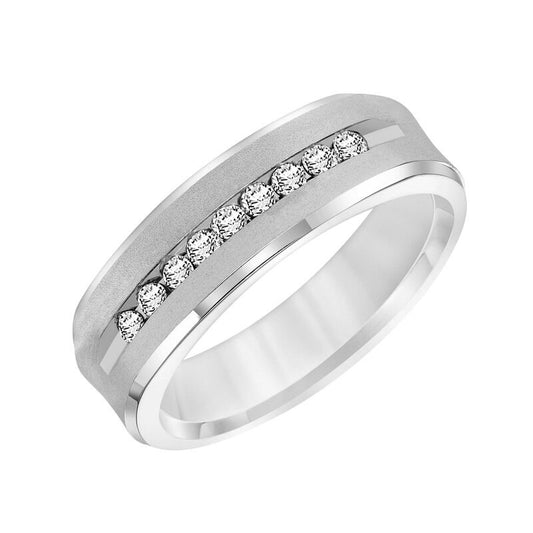 Frederick Goldman Flat Round Edge Diamond Wedding Band