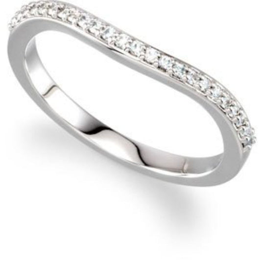 14K White 1/8 CTW Natural Diamond Matching Band