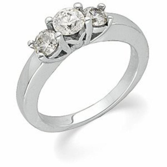 14K White 1 CTW Engagement Ring