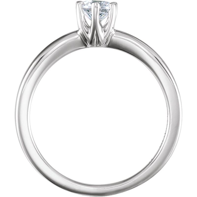 14K White 3/8 CTW Diamond Solitaire Engagement Ring