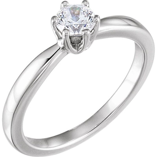 14K White 3/8 CTW Diamond Solitaire Engagement Ring