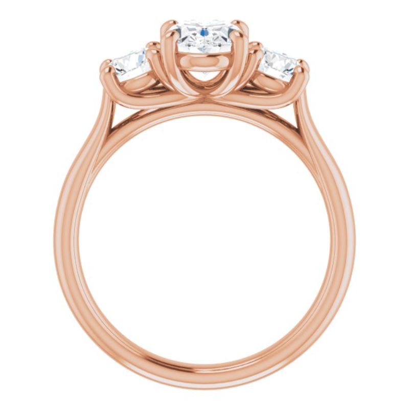 14K Rose 8x6 mm Oval Forever One Moissanite Engagement Ring
