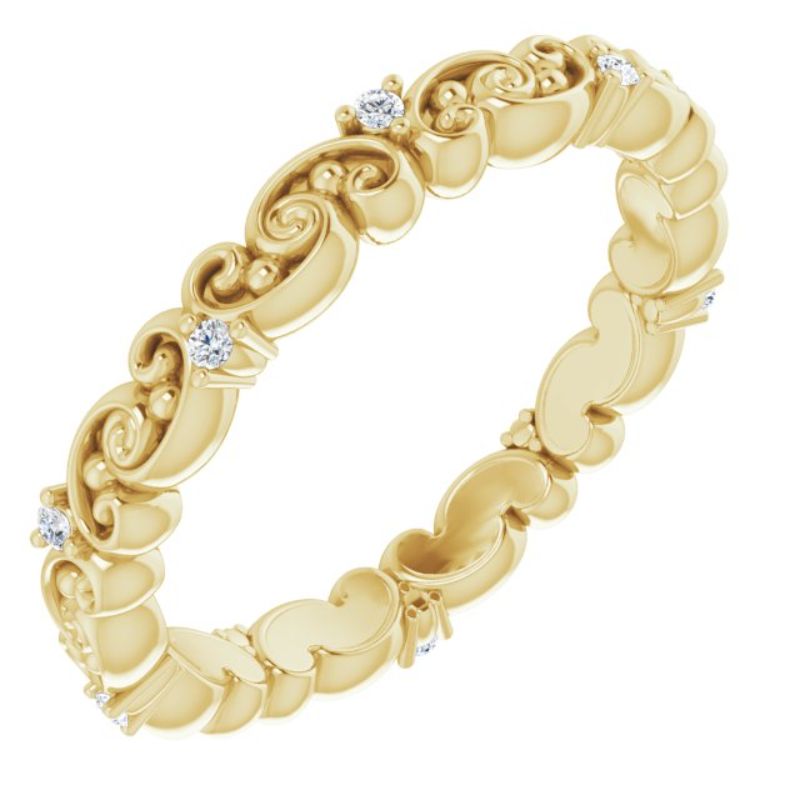 14K Yellow .05 CTW Natural Diamond Eternity Band Size 5