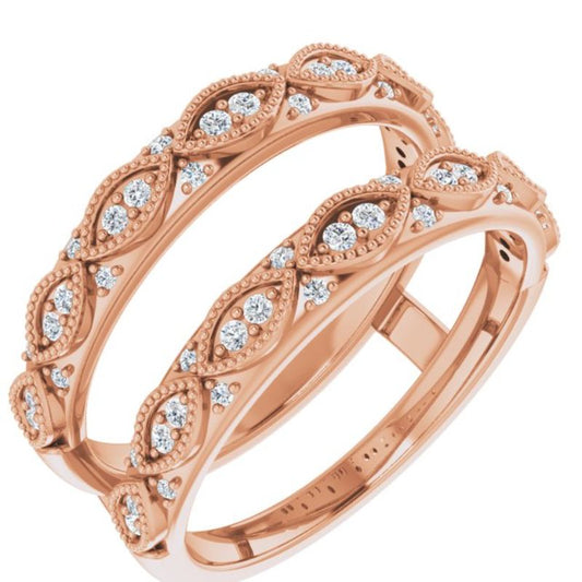 14K Rose 1/4 CTW Natural Diamond Ring Guard