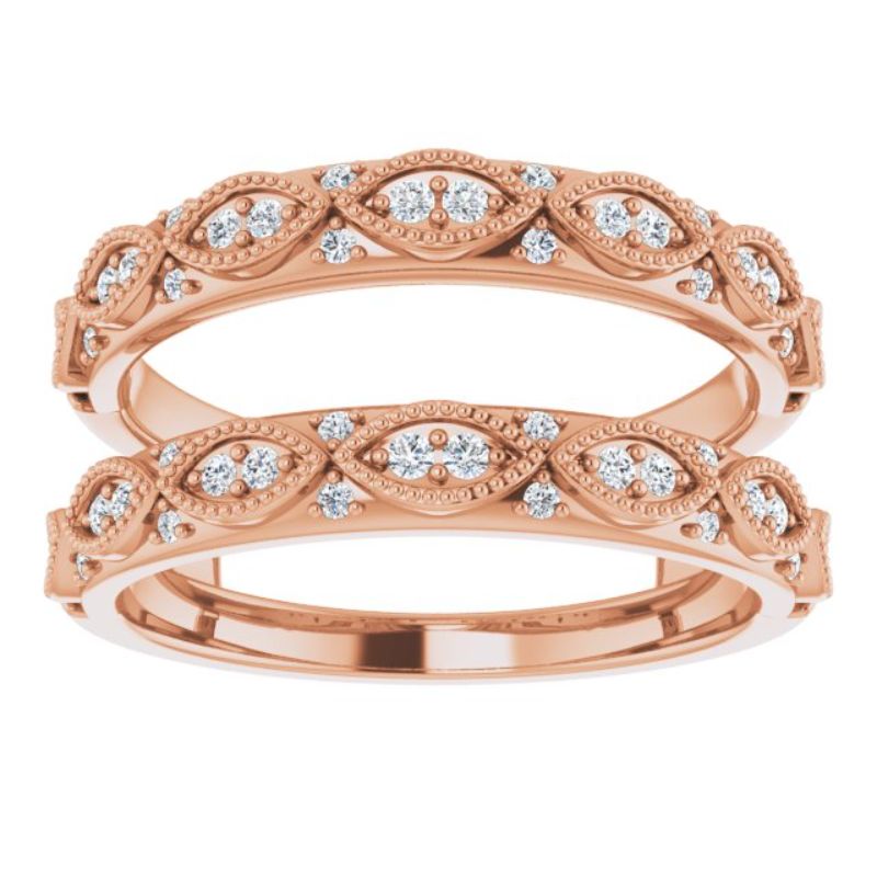 14K Rose 1/4 CTW Natural Diamond Ring Guard