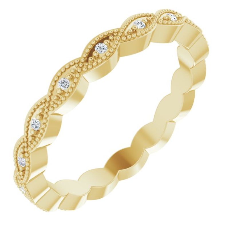 14K Yellow .07 CTW Natural Diamond Eternity Band Size 6