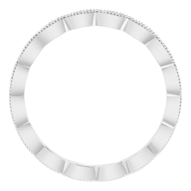 14K White .07 CTW Natural Diamond Eternity Band Size 8
