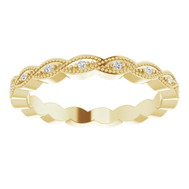 14K Yellow .07 CTW Natural Diamond Eternity Band Size 6