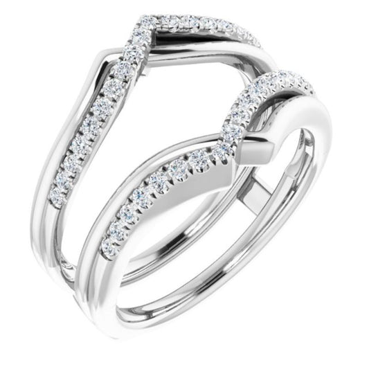14K White 1/4 CTW Natural Diamond Ring Guard