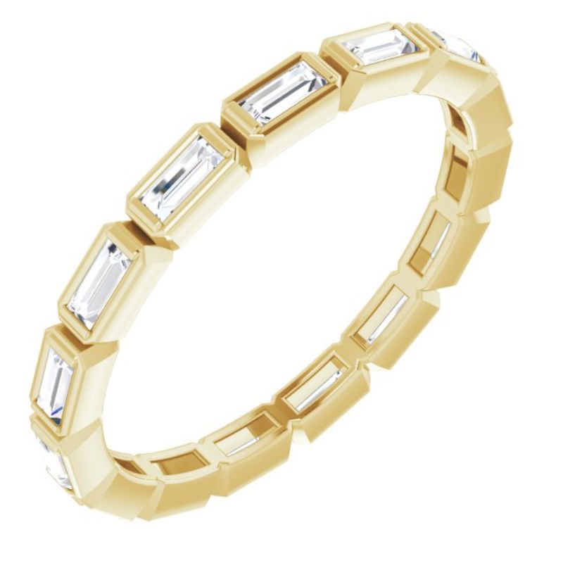 14K Yellow 1/2 CTW Natural Diamond Eternity Band Size 6.5
