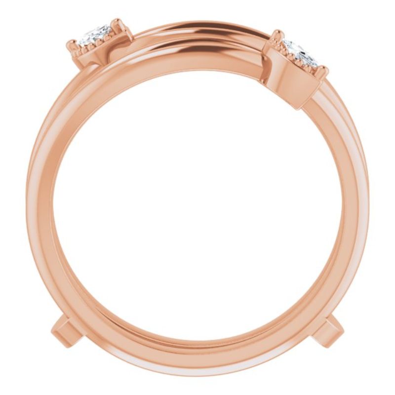 14K Rose 1/10 CTW Natural Diamond Bypass Ring Guard