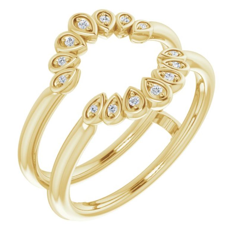 14K Yellow .04 CTW Natural Diamond Ring Guard