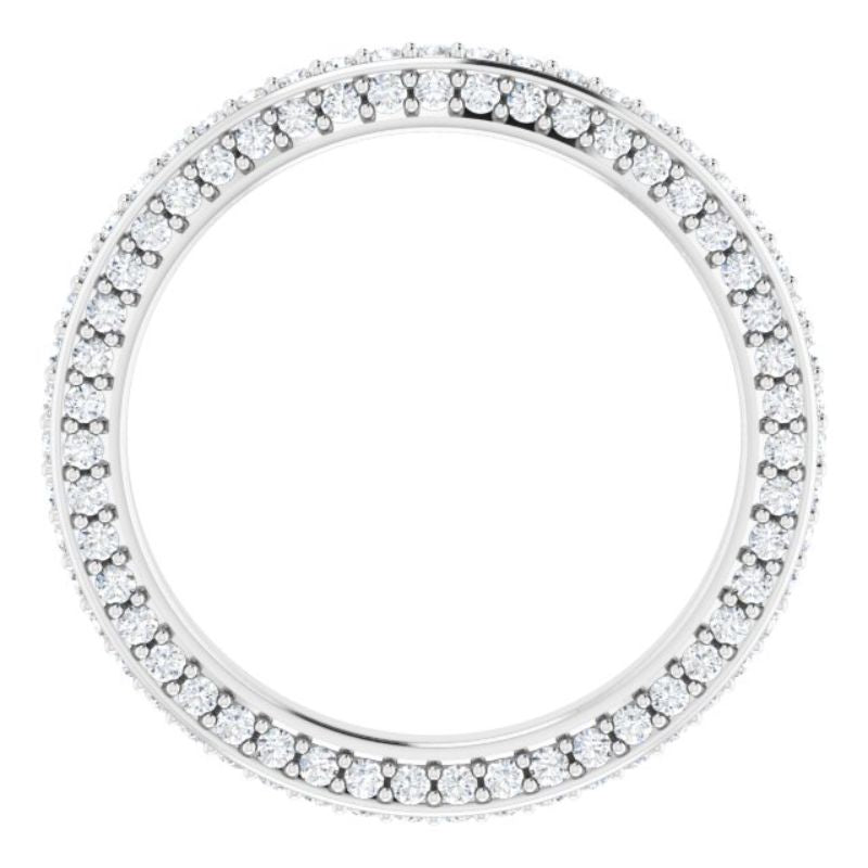 14K White 3/4 CTW Natural Diamond Eternity Band Size 5.5