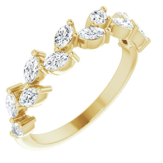 14K Yellow 5/8 CTW Natural Diamond Anniversary Band