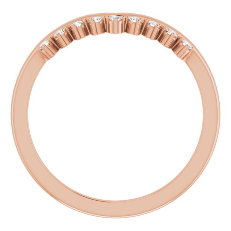 14K Rose .08 CTW Natural Diamond Contour Band