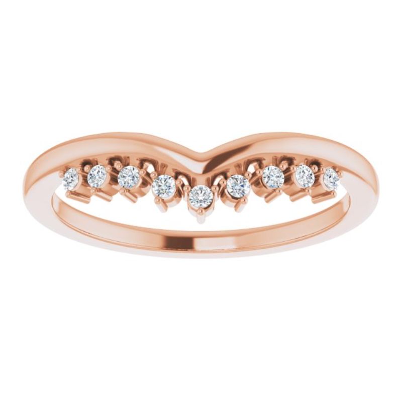 14K Rose .08 CTW Natural Diamond Contour Band