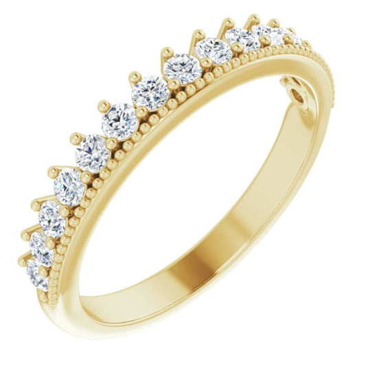 14K Yellow 1/2 CTW Natural Diamond Anniversary Band
