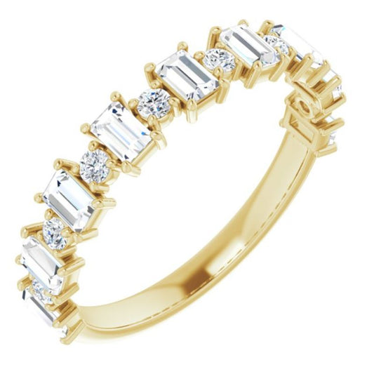 14K Yellow 7/8 CTW Natural Diamond Anniversary Band