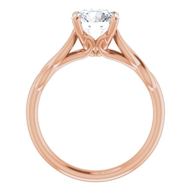 14K Rose 7.5 mm Round Forever One Moissanite Engagement Ring