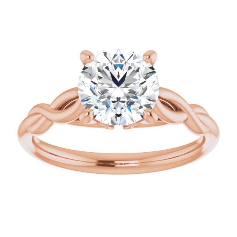 14K Rose 7.5 mm Round Forever One Moissanite Engagement Ring