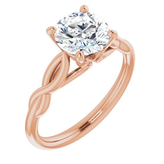 14K Rose 7.5 mm Round Forever One Moissanite Engagement Ring