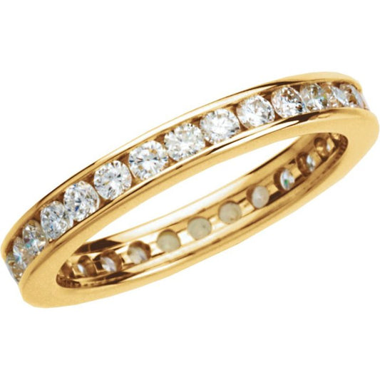 14K Yellow 9/10 CTW Natural Diamond Eternity Band Size 6