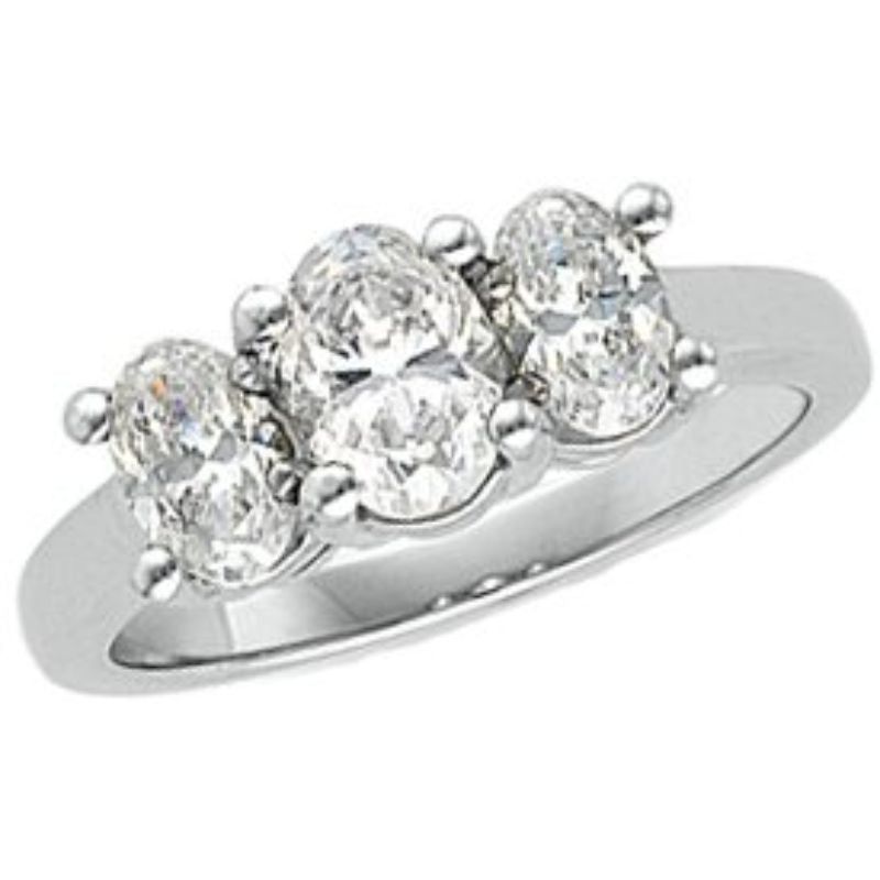 14K White 9/10 CTW Engagement Ring