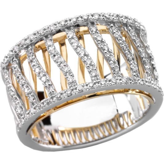 14K White & Yellow 1/3 CTW Natural Diamond Anniversary Band