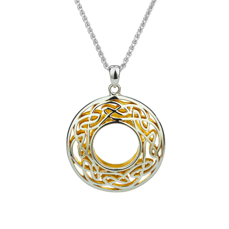 Keith Jack Sterling Silver 22k Gilded Window to the Soul Large Round Pendant