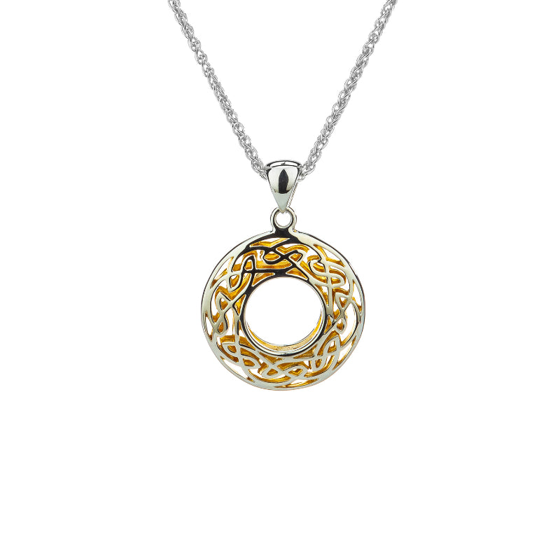 Keith Jack Sterling Silver 22k Gilded Window to the Soul Small Round Pendant