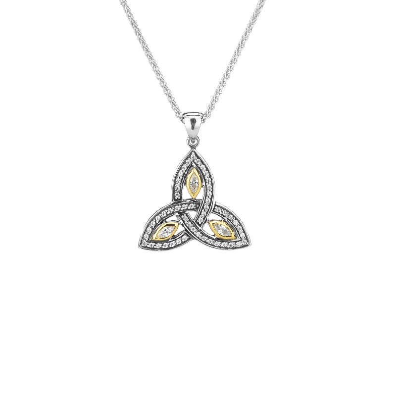 Keith Jack Sterling Silver 10k Trinity with CZ Pendant Small