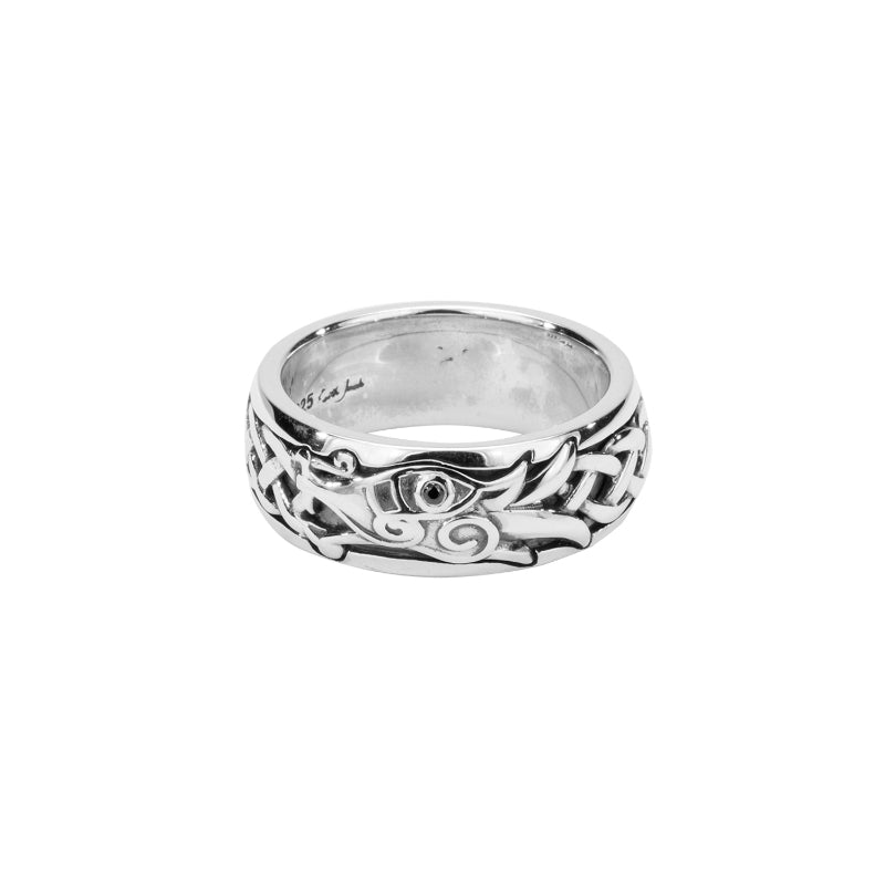 Keith Jack Sterling Silver Oxidized Black CZ Dragon Ring