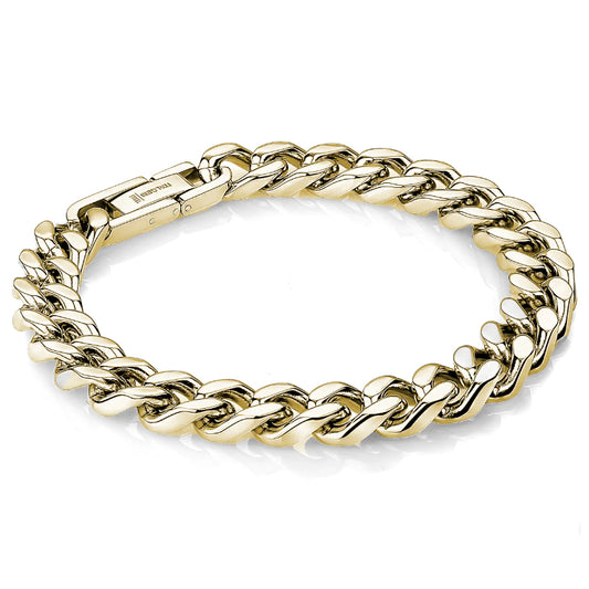 Italgem Steel Gold-Ip Polished S.Steel 9.4Mm-Curb 8.5''-Bracelet